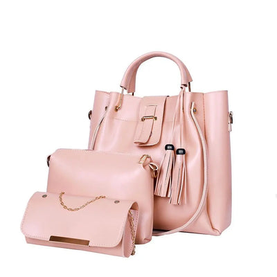 3 pcs Women's Beautiful Leather Shoulder Bag - SORO Shop