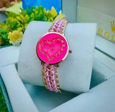 Women's chain Brecelet Analogue Heart shape watch SORO Shop