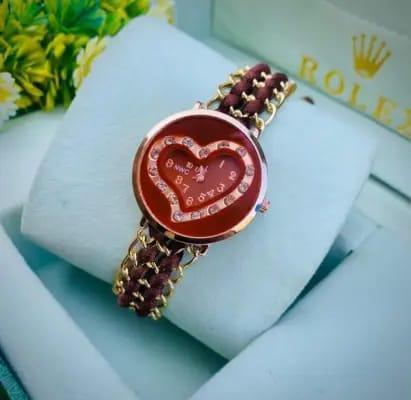 Women's chain Brecelet Analogue Heart shape watch SORO Shop