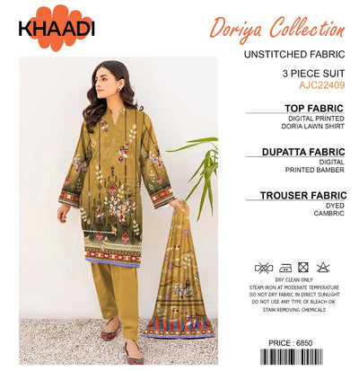 Khaadi Doriya Collection 3 Pcs Lawn | Unstitched Fabric Casual Wear SORO Shop