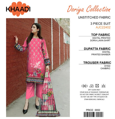 Khaadi Doriya Collection 3 Pcs Lawn | Unstitched Fabric Casual Wear SORO Shop