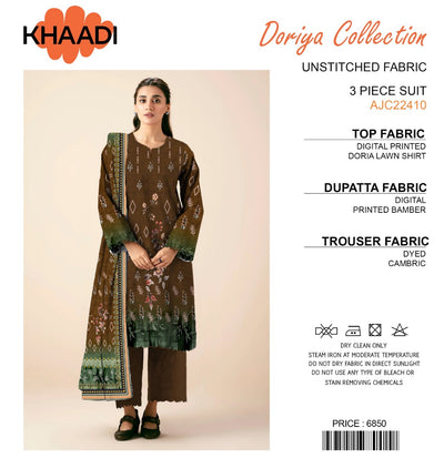 Khaadi Doriya Collection 3 Pcs Lawn | Unstitched Fabric Casual Wear SORO Shop