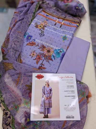 Khaadi Doriya Collection 3 Pcs Lawn | Unstitched Fabric Casual Wear SORO Shop